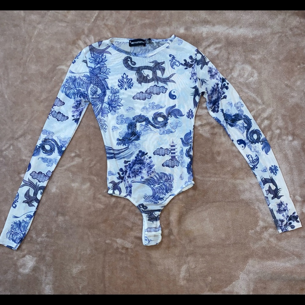 Blue Dragon Mesh Body Suit